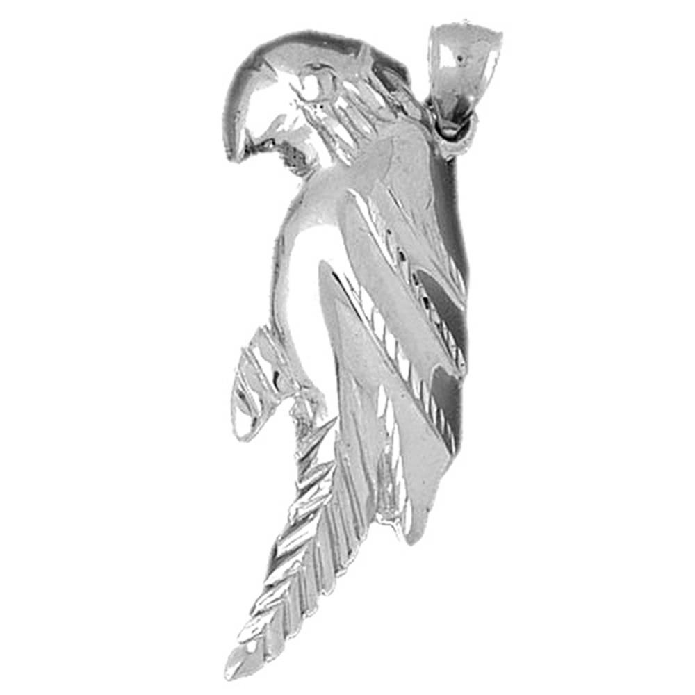 Jewels Obsession 18K White Gold 46mm Parrot Pendant