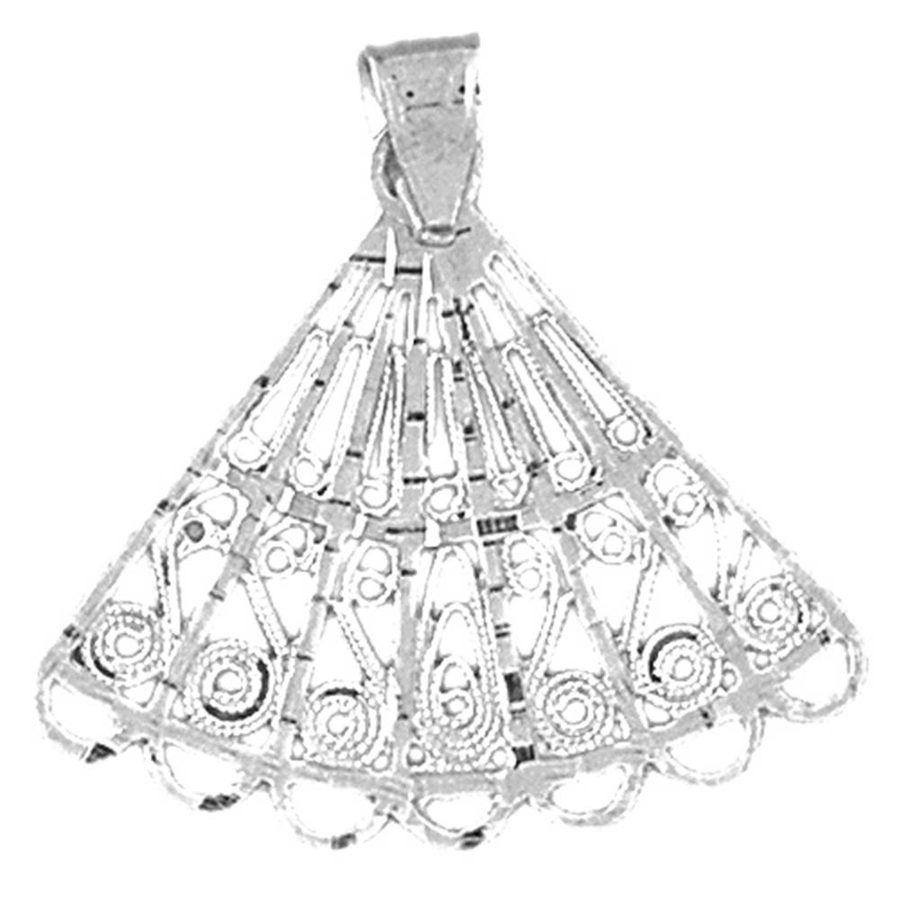 Jewels Obsession 14K White Gold 29mm Hand Fan Pendant