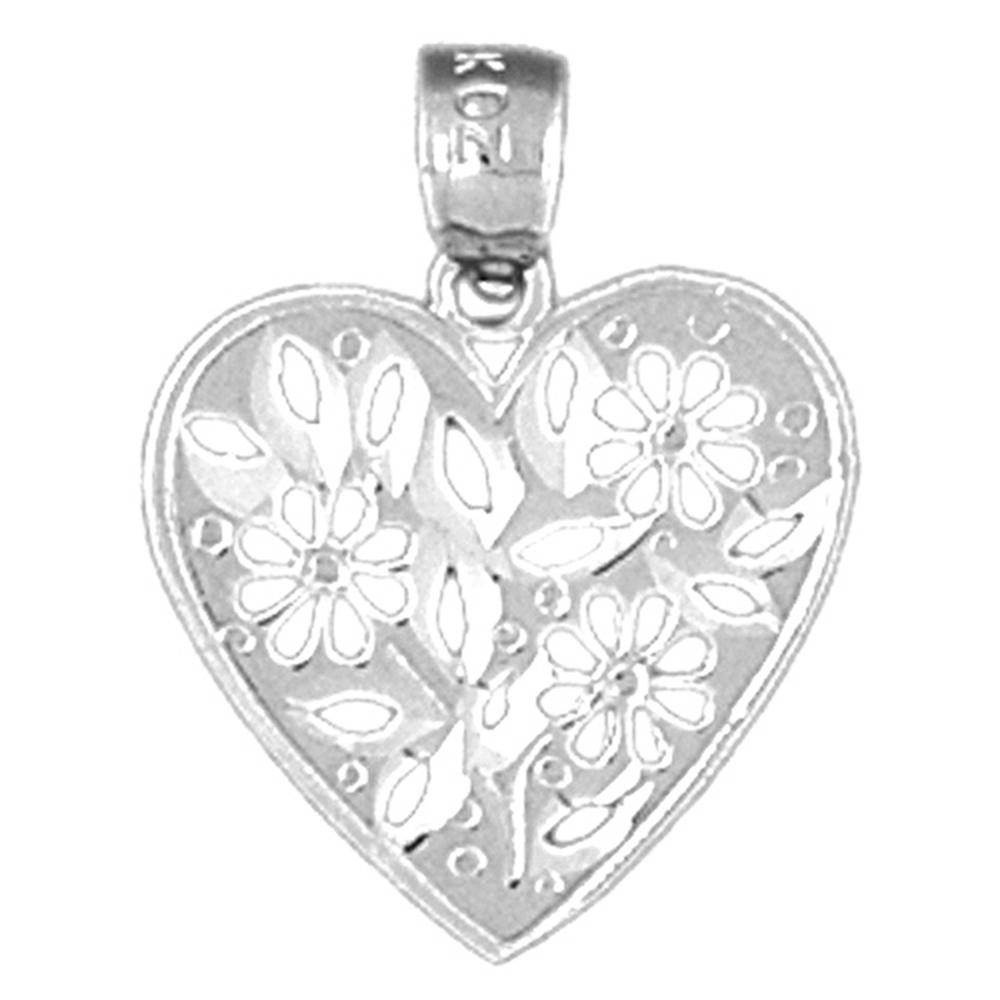 Jewels Obsession 18K White Gold 20mm Heart Pendant