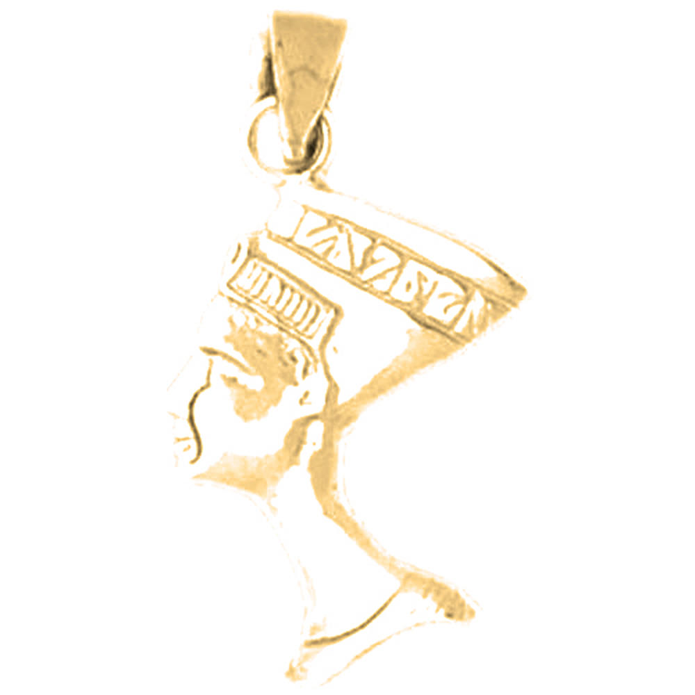 Jewels Obsession 18K Yellow Gold 25mm Nefertiti Pendant