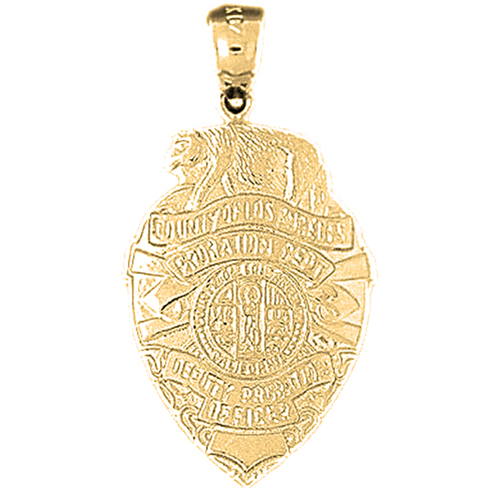 Jewels Obsession 10K Yellow Gold 31mm County Of Los Angeles Pendant