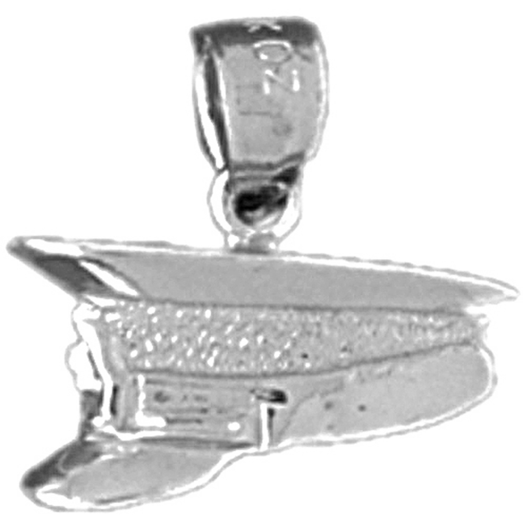 Jewels Obsession 18K White Gold 14mm Police Hat Pendant