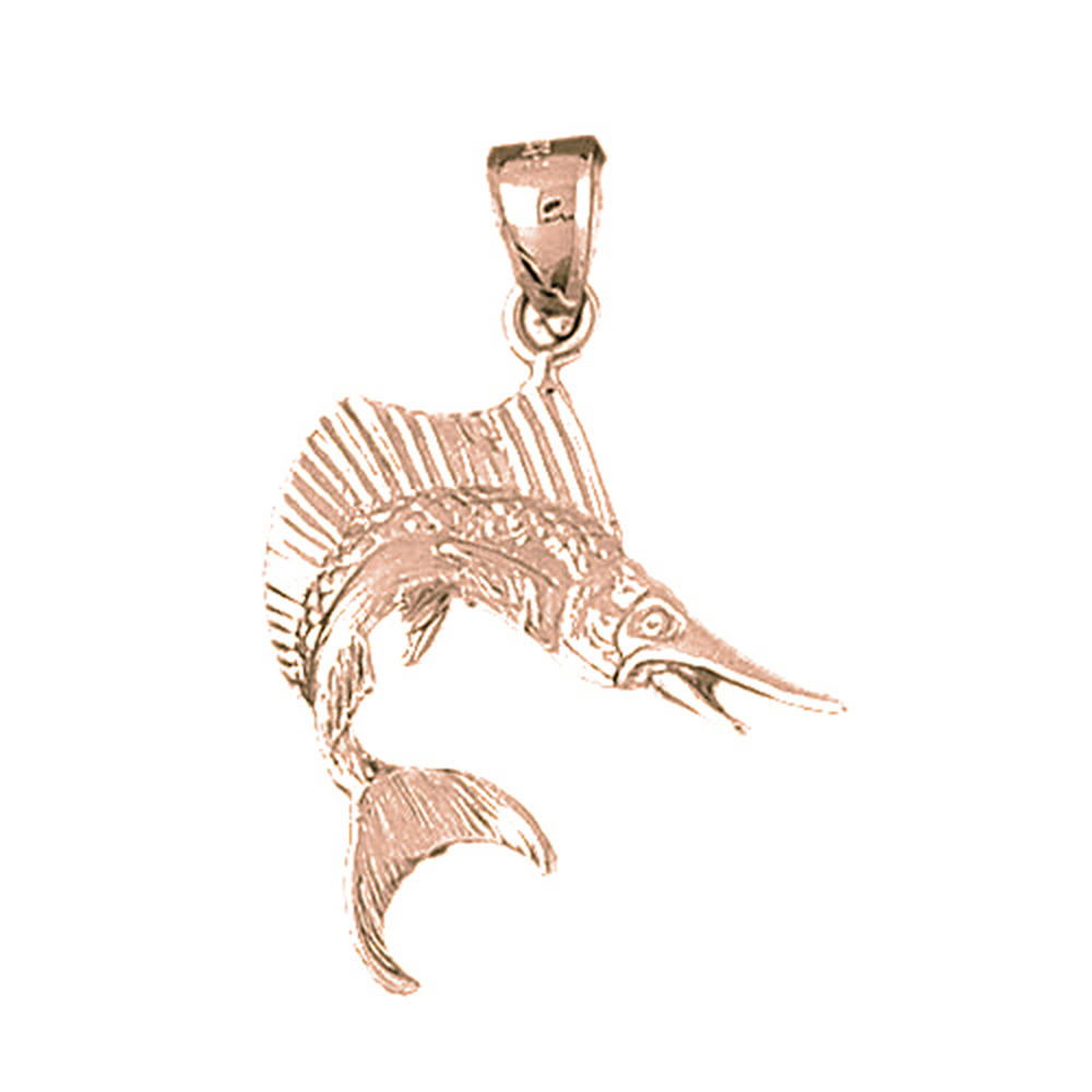 Jewels Obsession 14K Rose Gold 35mm Sailfish Pendant