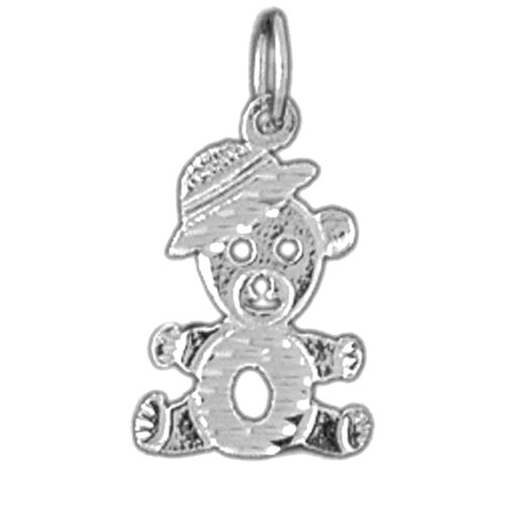 Jewels Obsession 18K White Gold 18mm Teddy Bear Pendant