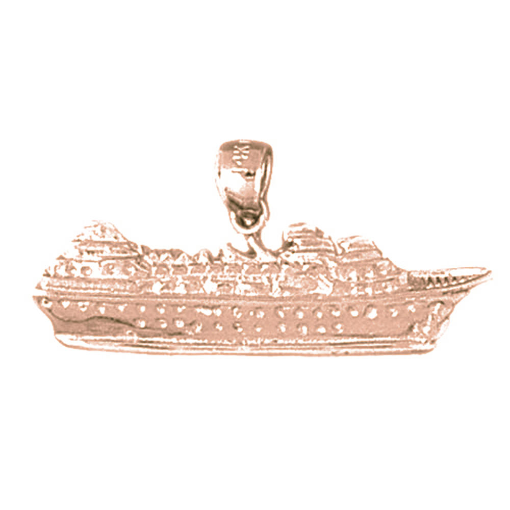 Jewels Obsession 14K Rose Gold 19mm Cruise Ship Pendant