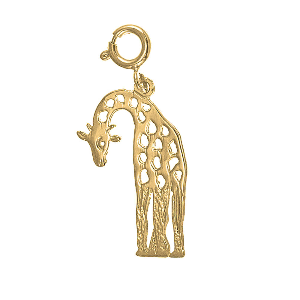 Jewels Obsession 14K Yellow Gold 26mm Giraffe Pendant