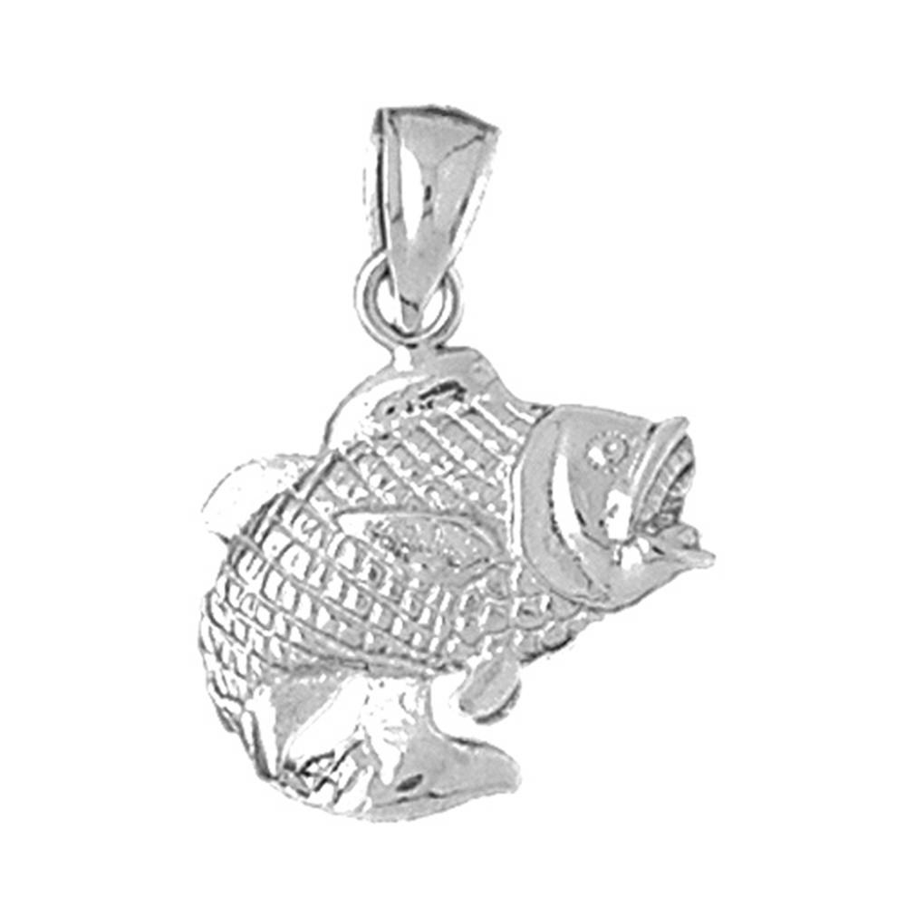 Jewels Obsession 14K White Gold 26mm Bass Pendant