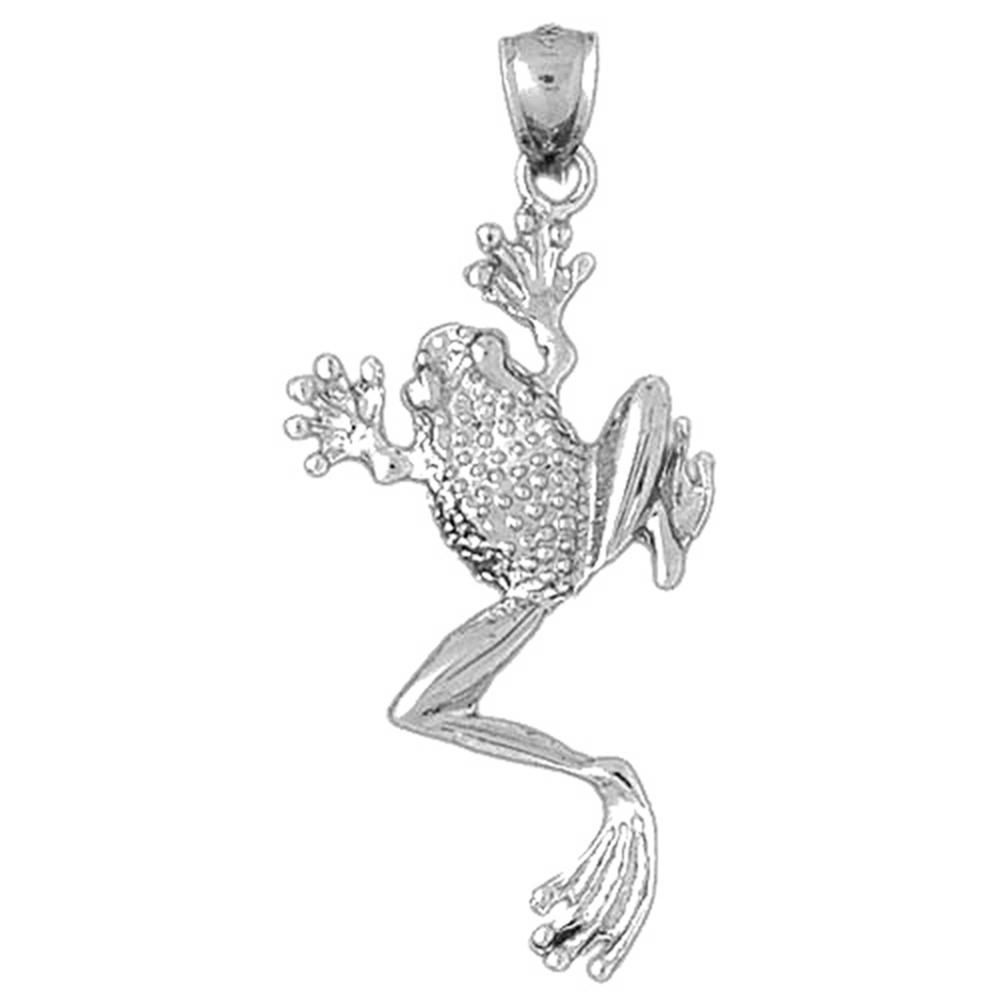 Jewels Obsession 18K White Gold 44mm Frog Pendant