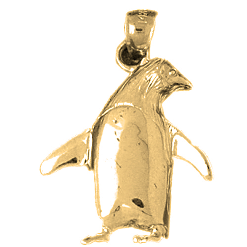Jewels Obsession 14K Yellow Gold 27mm Penguin Pendant