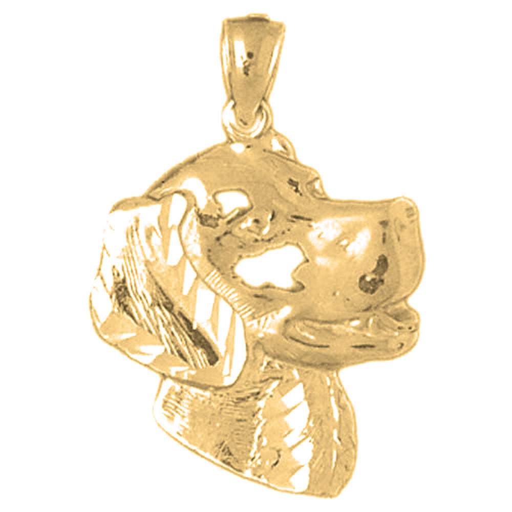 Jewels Obsession 18K Yellow Gold 26mm Dog Pendant
