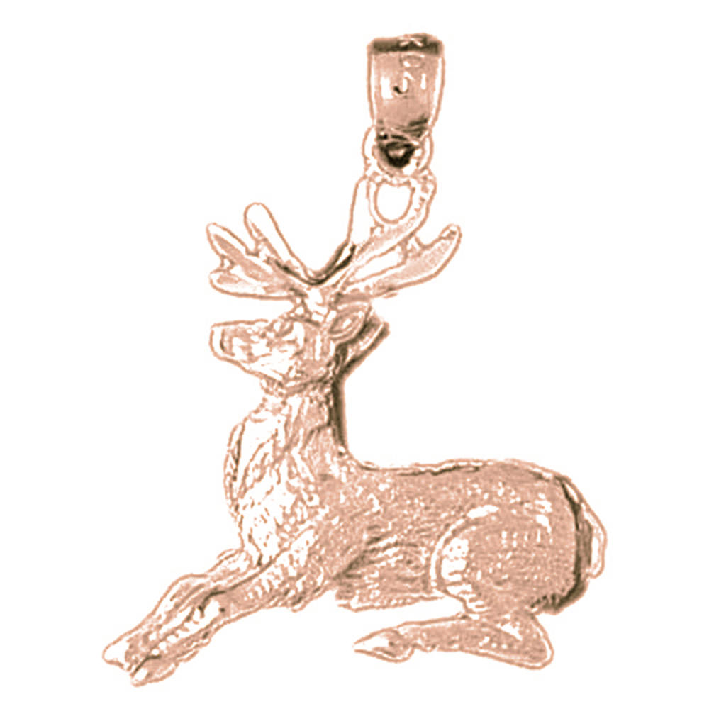 Jewels Obsession 14K Rose Gold 31mm Deer Pendant