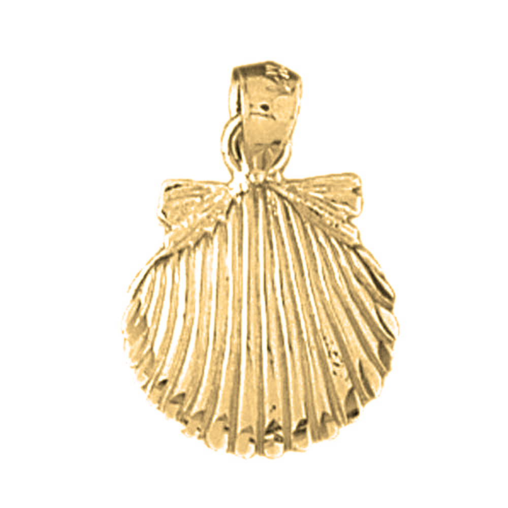 Jewels Obsession 14K Yellow Gold 20mm Shell Pendant