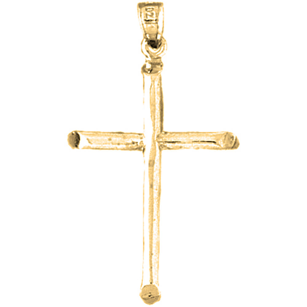 Jewels Obsession 14K Yellow Gold 38mm Latin Cross Pendant