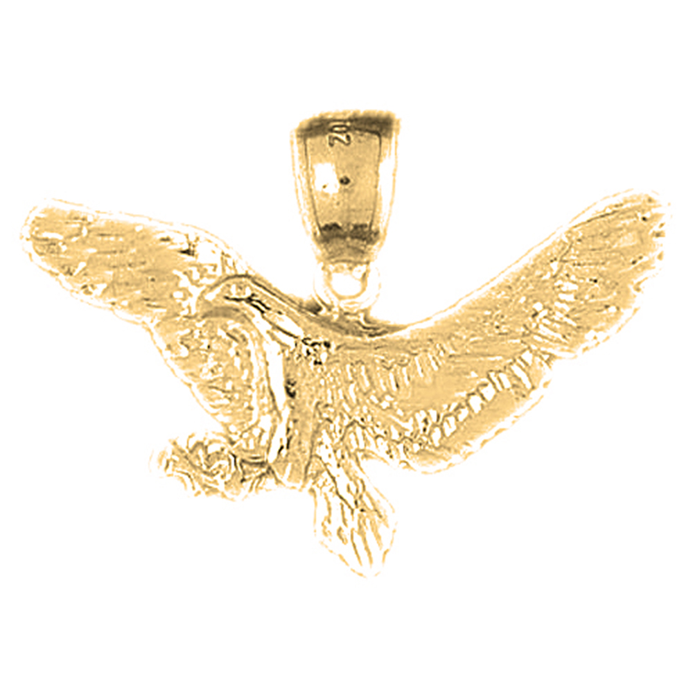 Jewels Obsession 18K Yellow Gold 23mm Eagle Pendant
