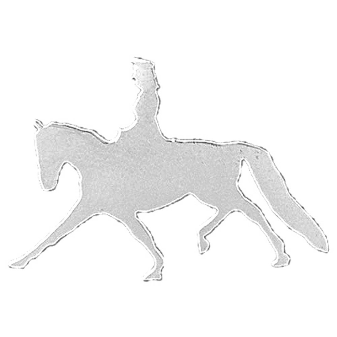 Jewels Obsession 18K White Gold 21mm Jockey And Horse Pendant