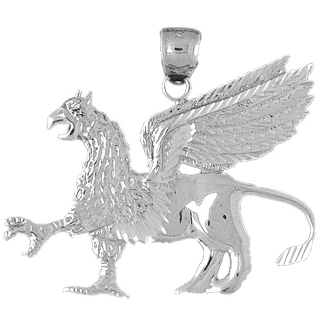 Jewels Obsession 18K White Gold 36mm Pegasus Pendant