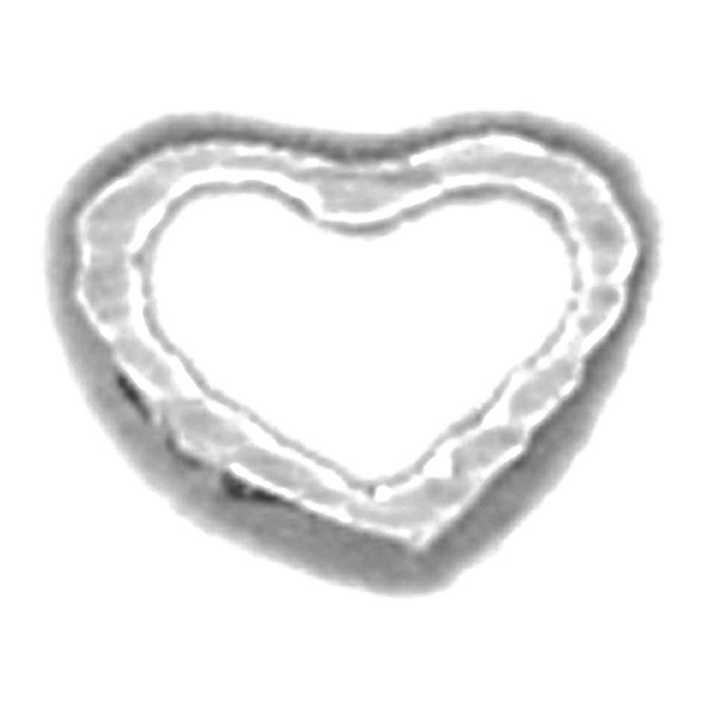 Jewels Obsession 18K White Gold 7mm Floating Heart Pendant