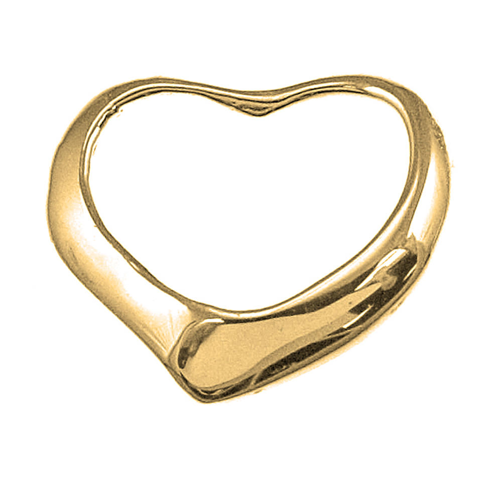 Jewels Obsession 18K Yellow Gold 14mm Floating Heart Pendant