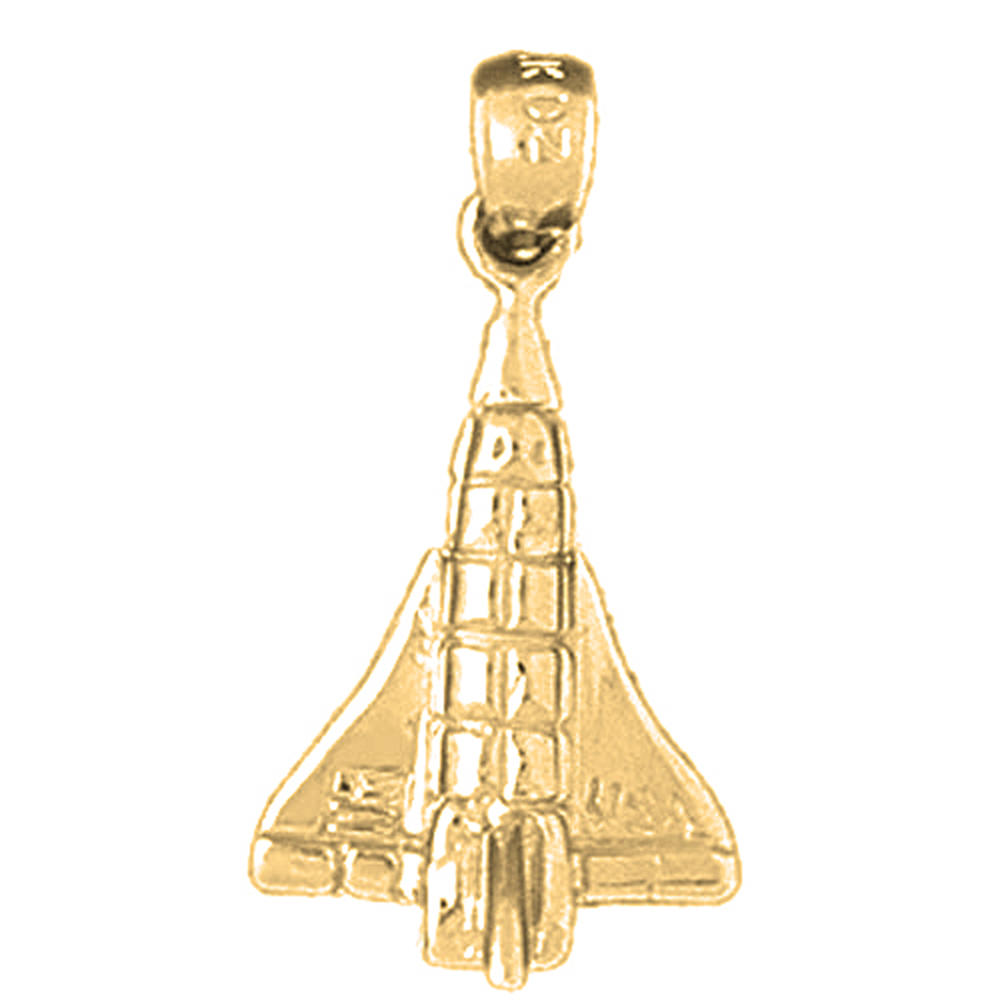 Jewels Obsession 18K Yellow Gold 24mm Space Shuttle Pendant