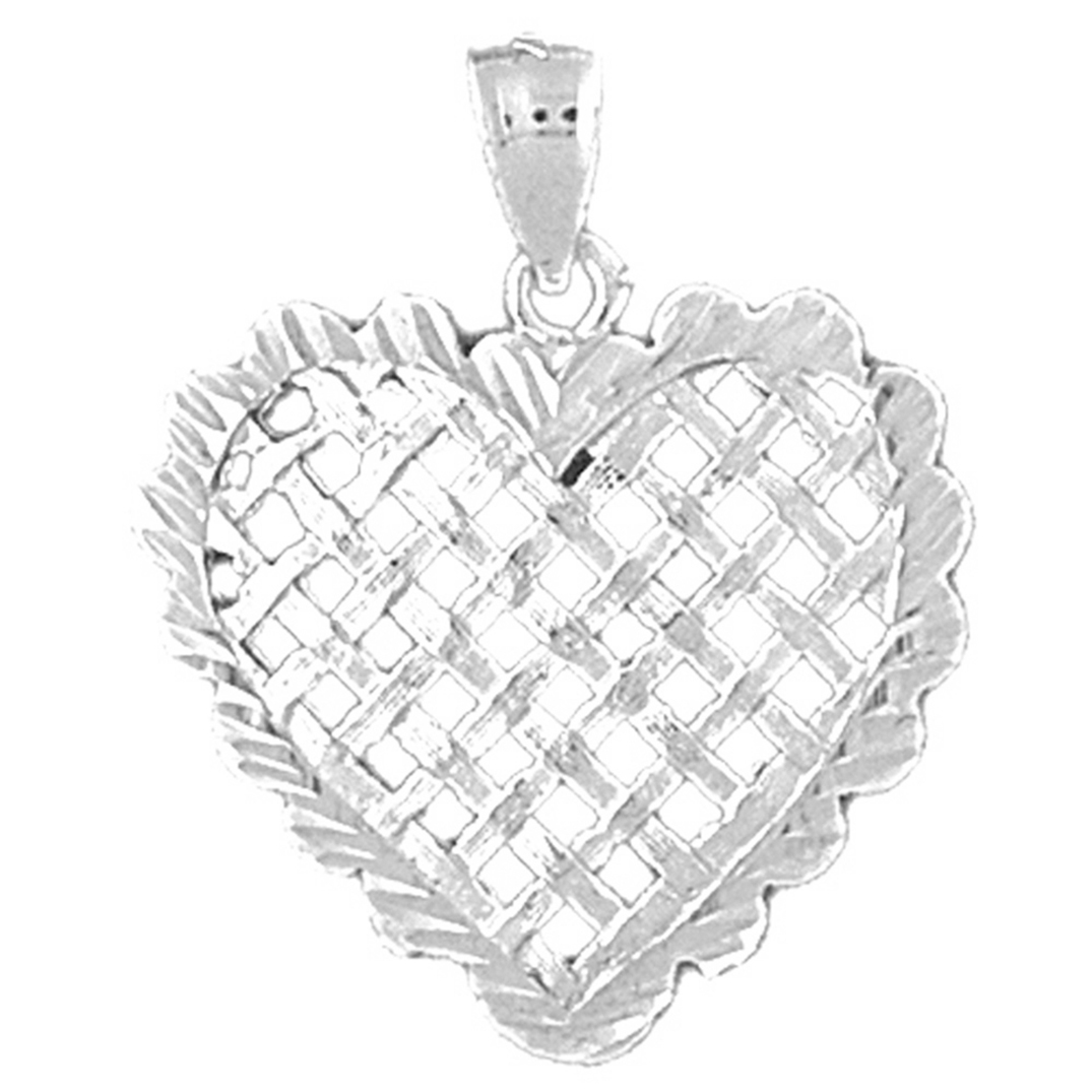 Jewels Obsession 18K White Gold 27mm Heart Pendant