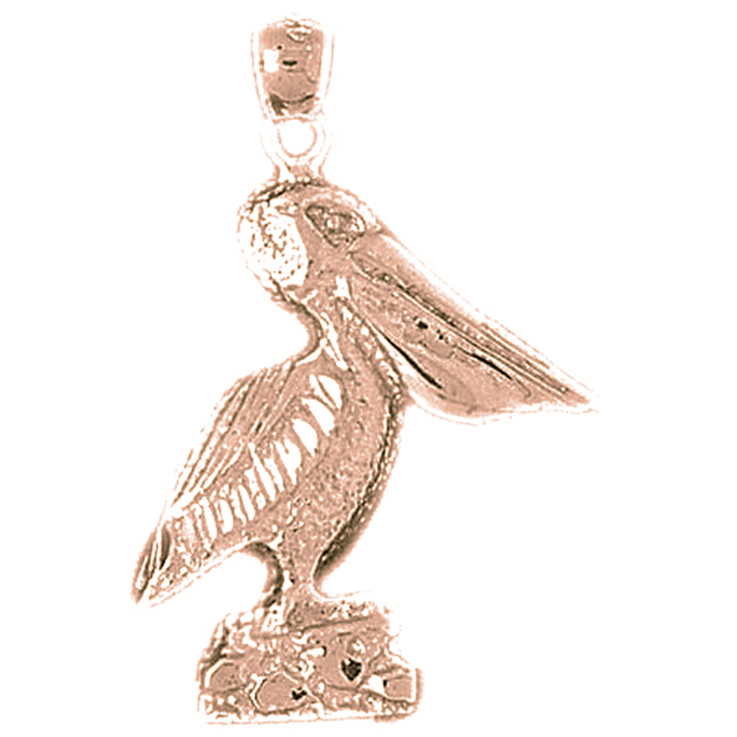 Jewels Obsession 14K Rose Gold 32mm Pelican Pendant