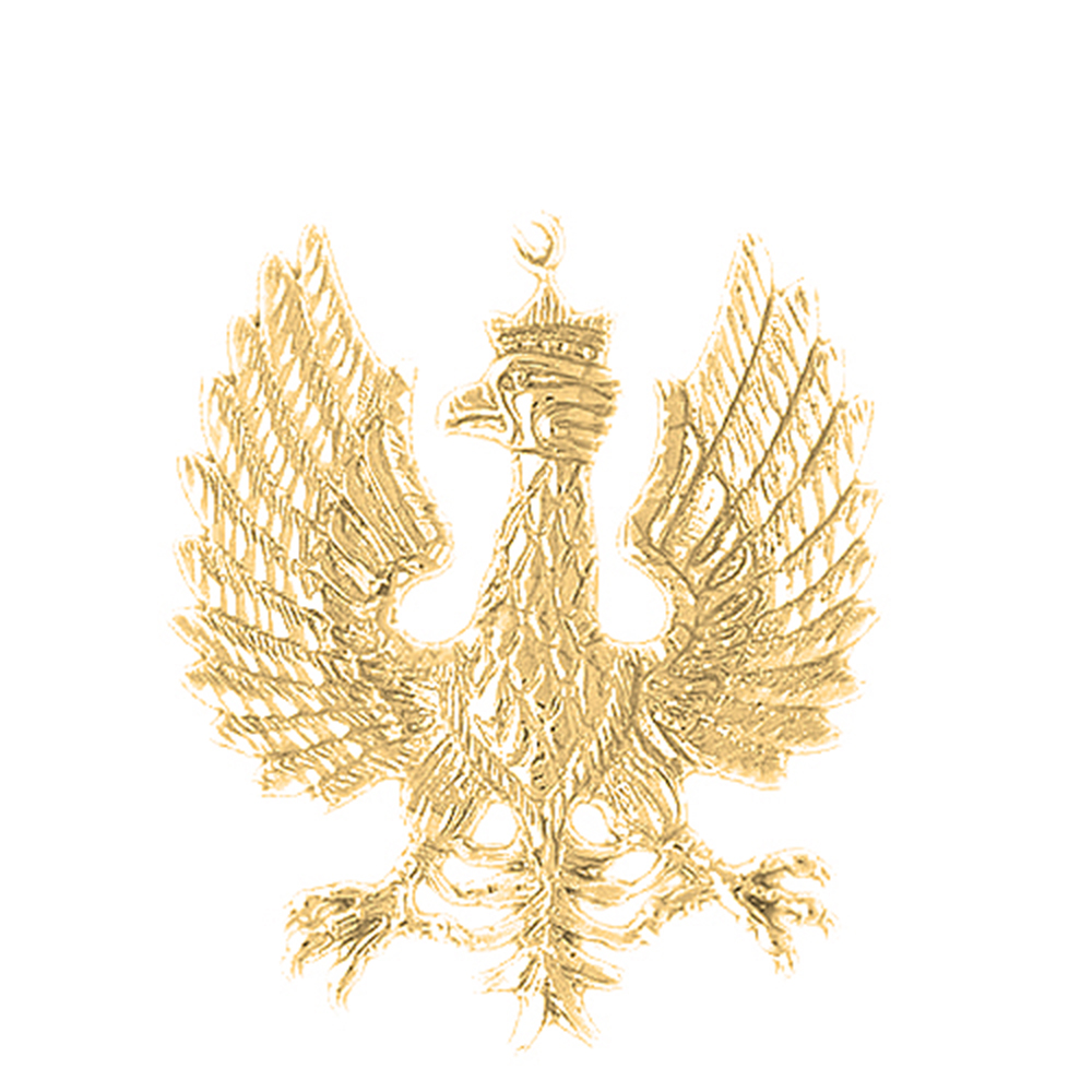 Jewels Obsession 10K Yellow Gold 69mm Eagle Pendant
