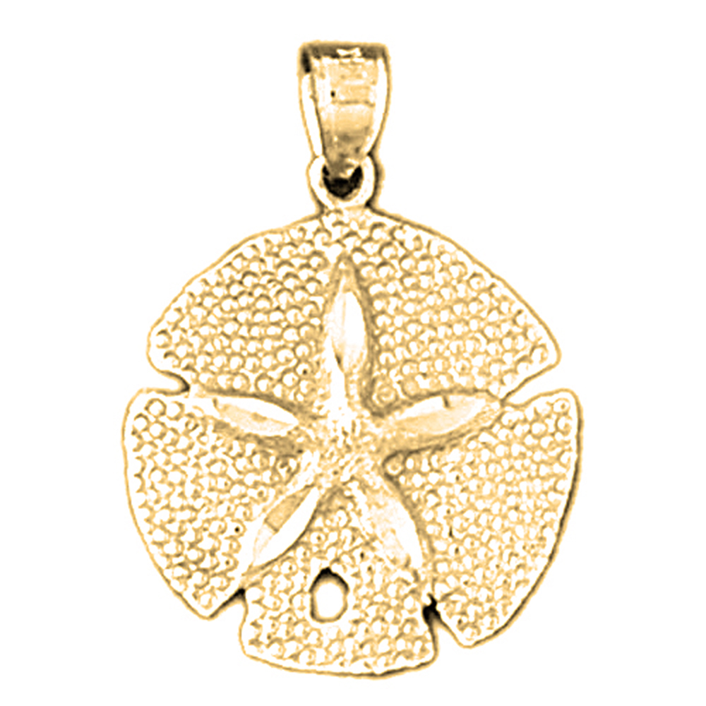 Jewels Obsession 18K Yellow Gold 26mm Sand Dollar Pendant