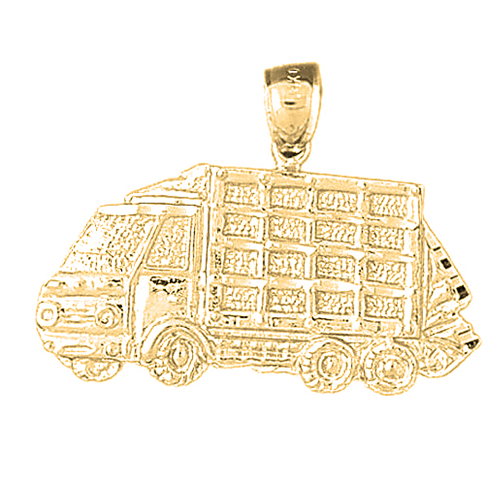 Jewels Obsession 10K Yellow Gold 26mm Dump Truck Pendant