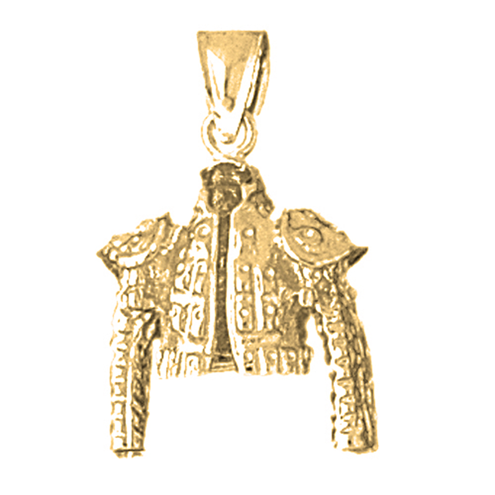 Jewels Obsession 10K Yellow Gold 26mm Matador Jacket Pendant