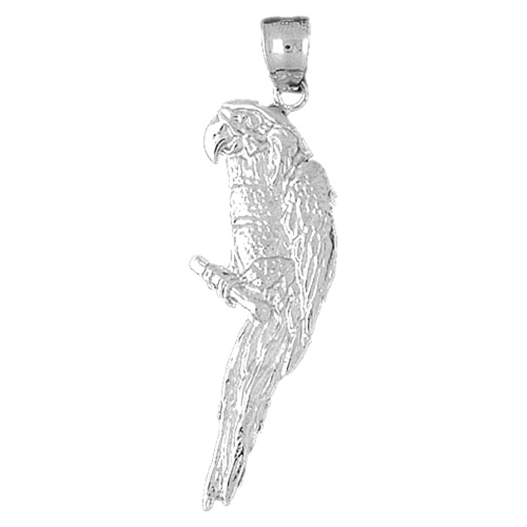 Jewels Obsession 18K White Gold 53mm Parrot Pendant