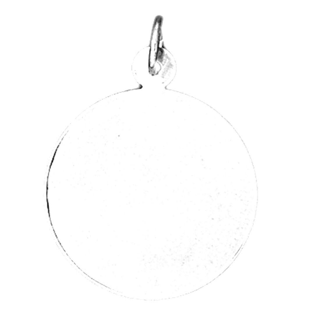 Jewels Obsession 18K White Gold 30mm Hand-cut Round Pendant