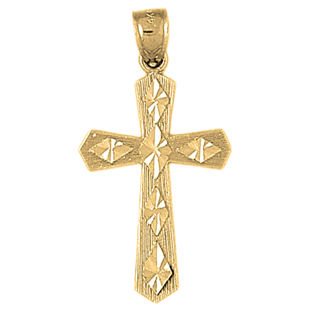 Jewels Obsession 18K Yellow Gold 37mm Passion Cross Pendant