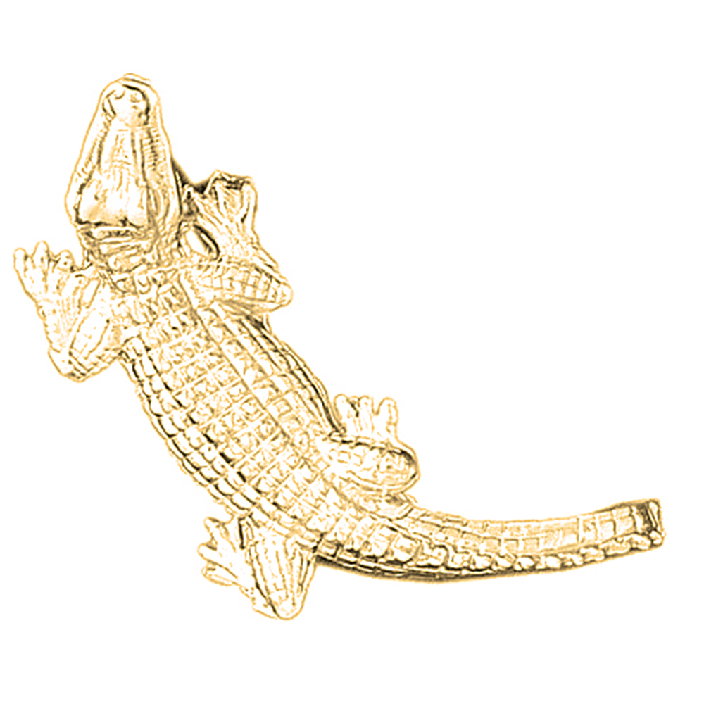 Jewels Obsession 18K Yellow Gold 37mm Alligator Pendant