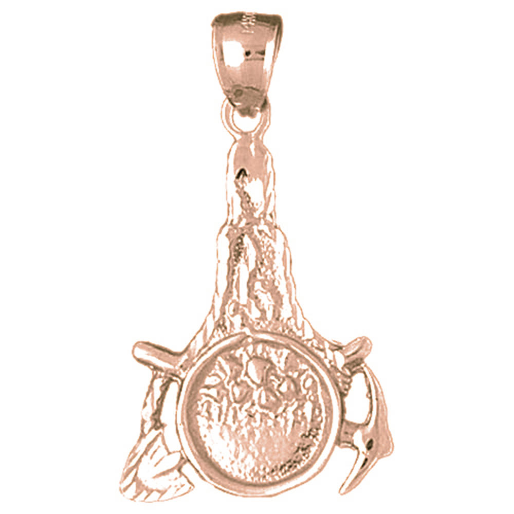 Jewels Obsession Rose Gold-plated 925 Sterling Silver Miners Tools Pendant - 37 mm
