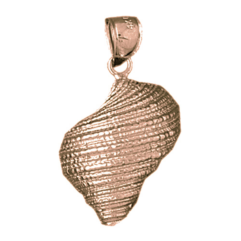 Jewels Obsession Rose Gold-plated 925 Sterling Silver Conch Shell Pendant - 29 mm