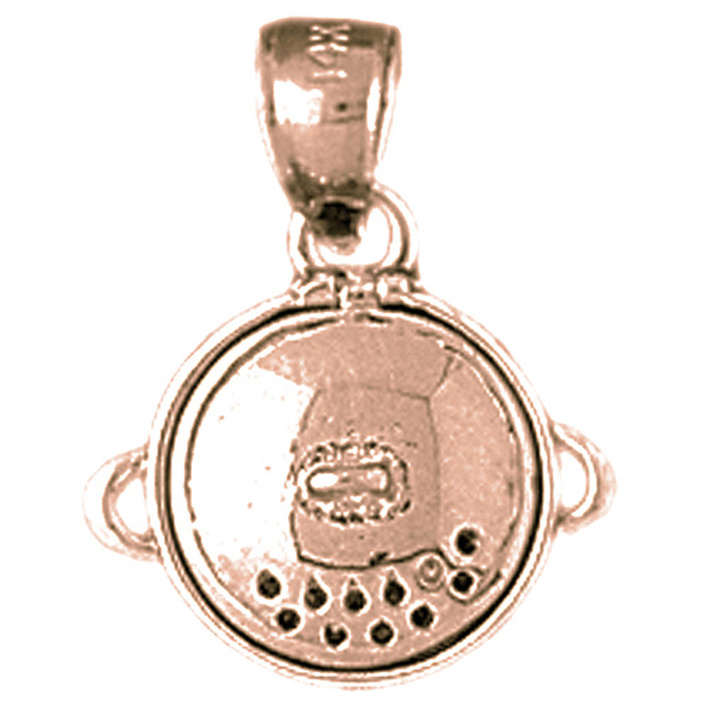 Jewels Obsession Rose Gold-plated 925 Sterling Silver 3D Crock Pot Pendant - 18 mm