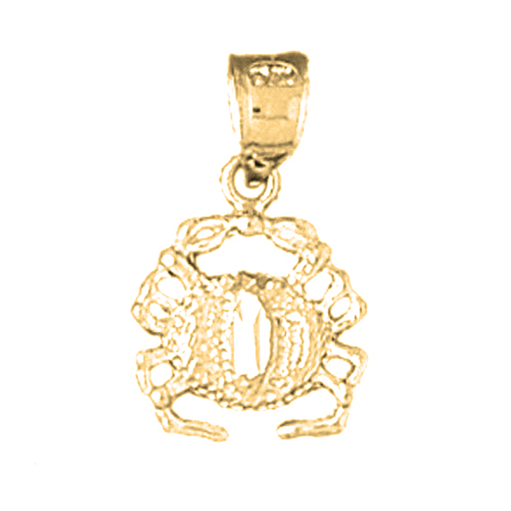 Jewels Obsession Yellow Gold-plated 925 Sterling Silver Crab Pendant - 19 mm