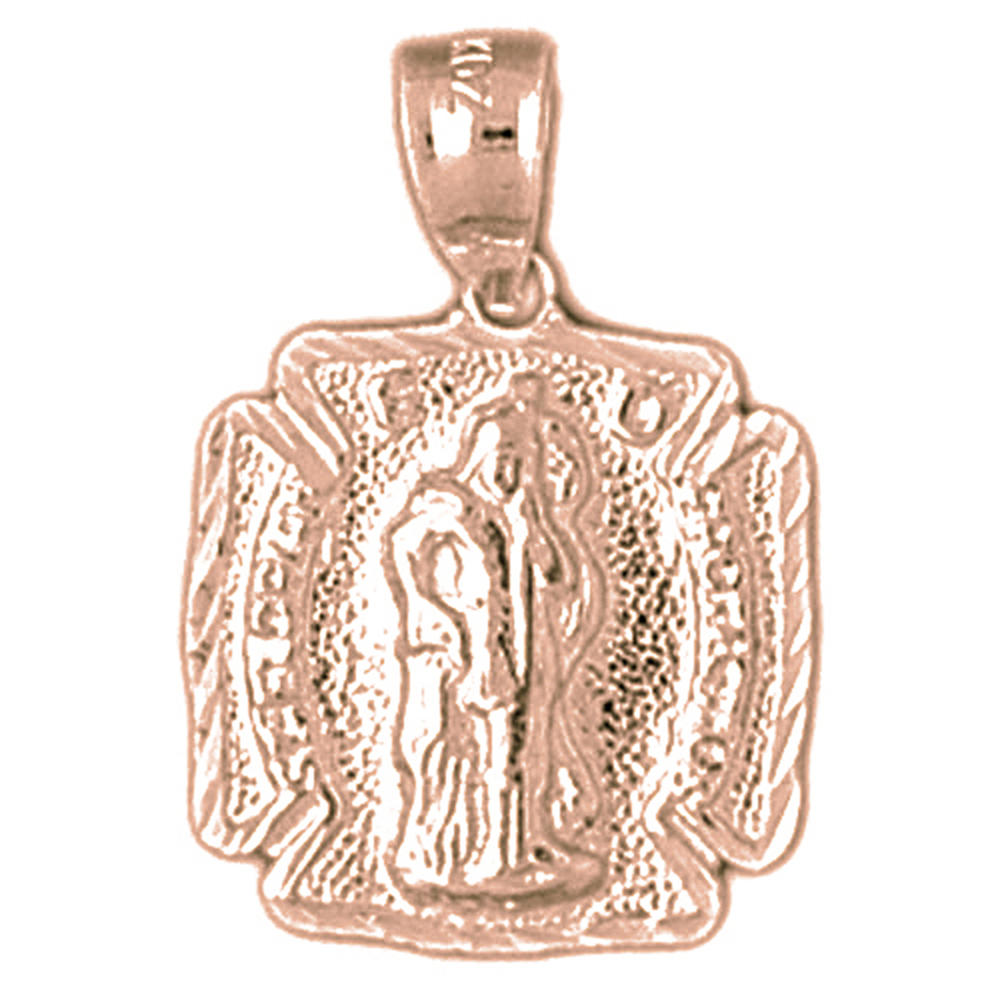 Jewels Obsession Rose Gold-plated 925 Sterling Silver St. Florian Pendant - 23 mm