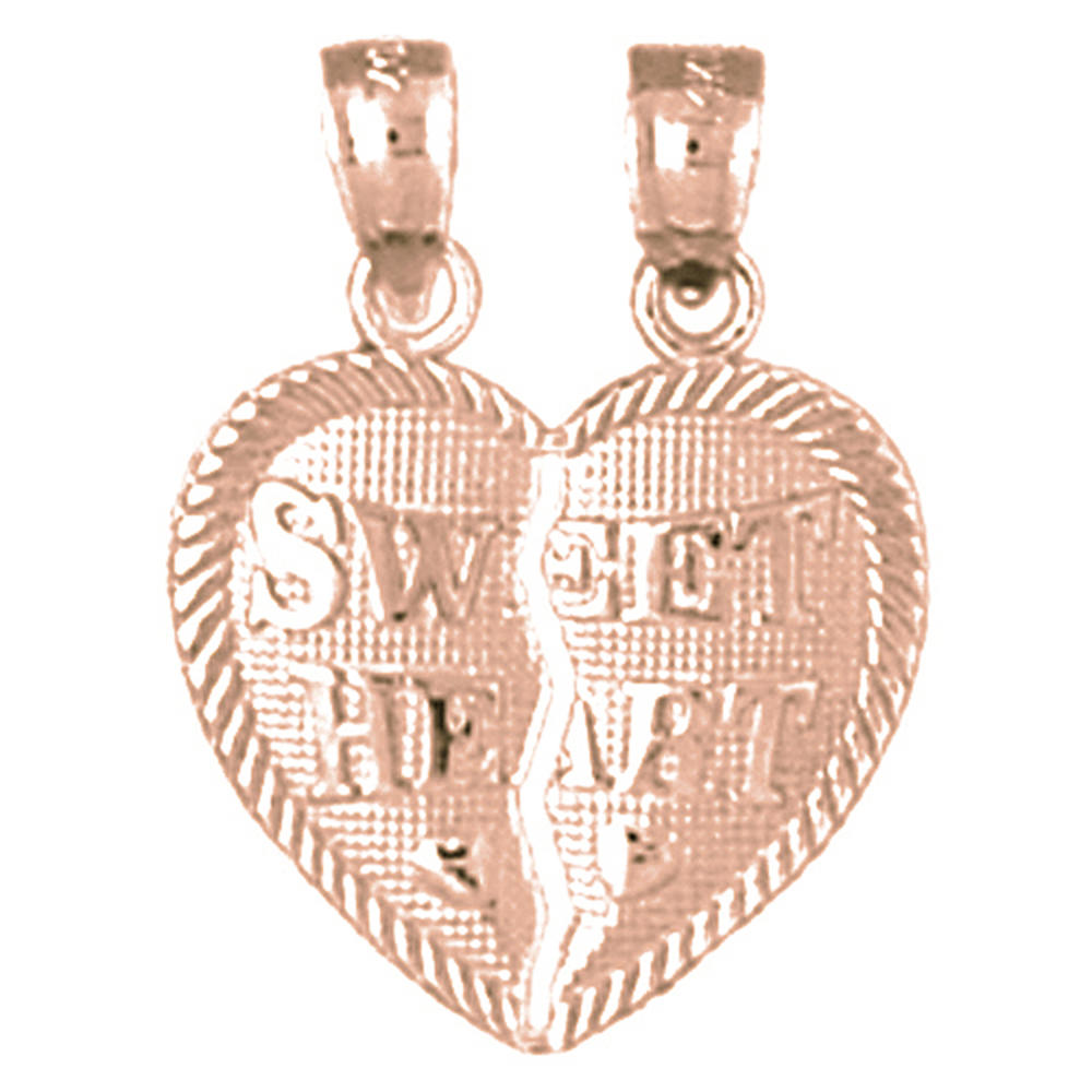 Jewels Obsession Rose Gold-plated 925 Sterling Silver Sweet Heart Breakable Heart Pendant - 20 mm