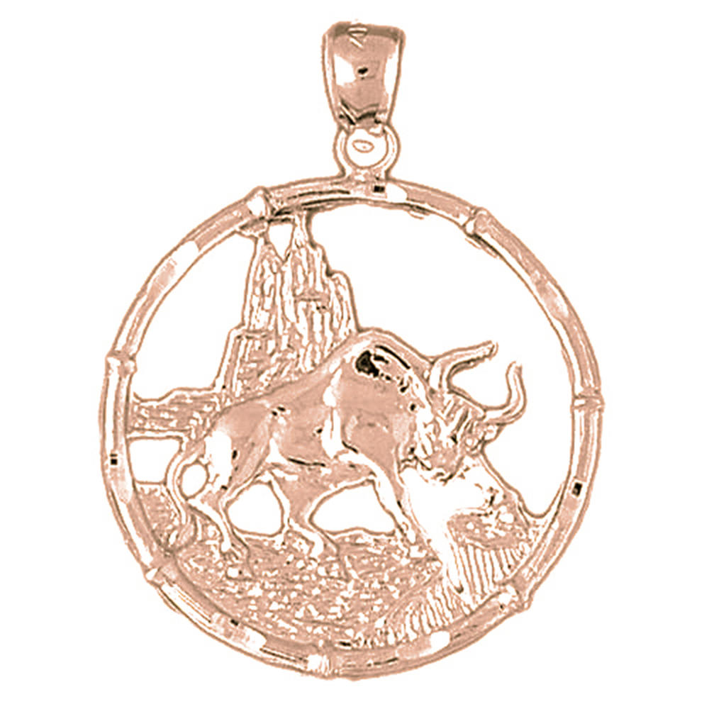 Jewels Obsession Rose Gold-plated 925 Sterling Silver Chinese Zodiacs -Tiger Pendant - 37 mm
