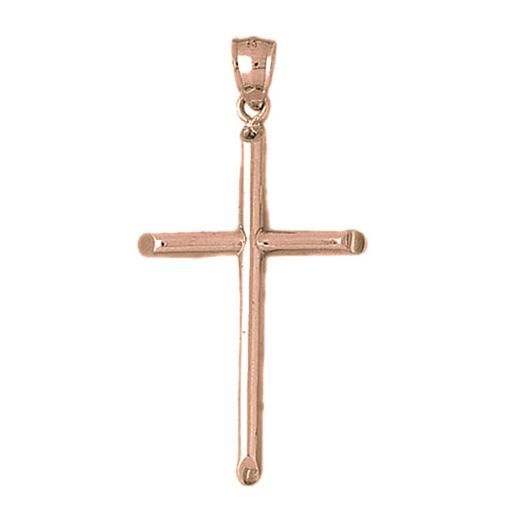 Jewels Obsession Rose Gold-plated 925 Sterling Silver Cross Pendant - 53 mm