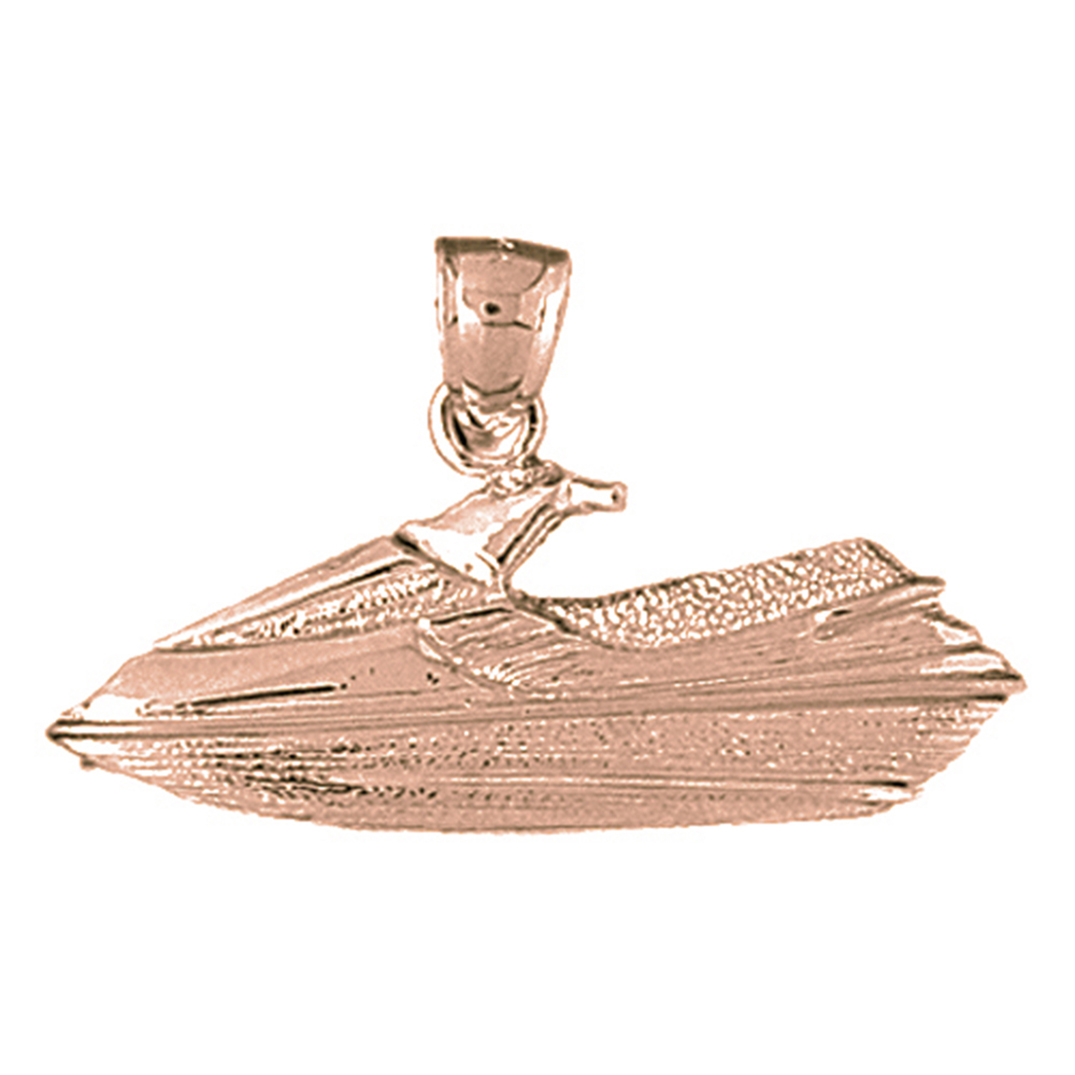 Jewels Obsession Rose Gold-plated 925 Sterling Silver Jet Ski Pendant - 12 mm