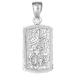 Jewels Obsession Sterling Silver "1 Oz" Nugget Pendant - 27 mm