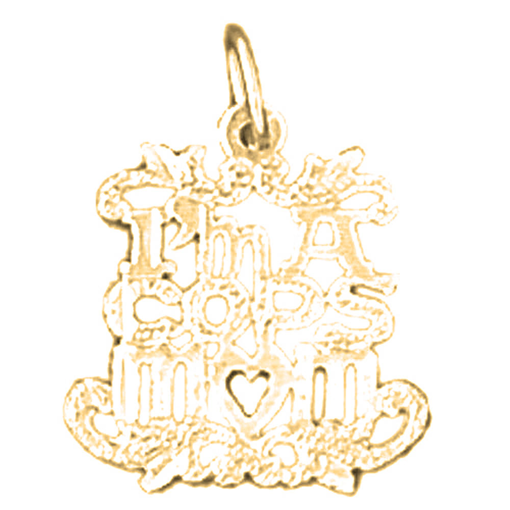 Jewels Obsession Yellow Gold-plated 925 Sterling Silver I'M A Cops Mom Pendant - 19 mm