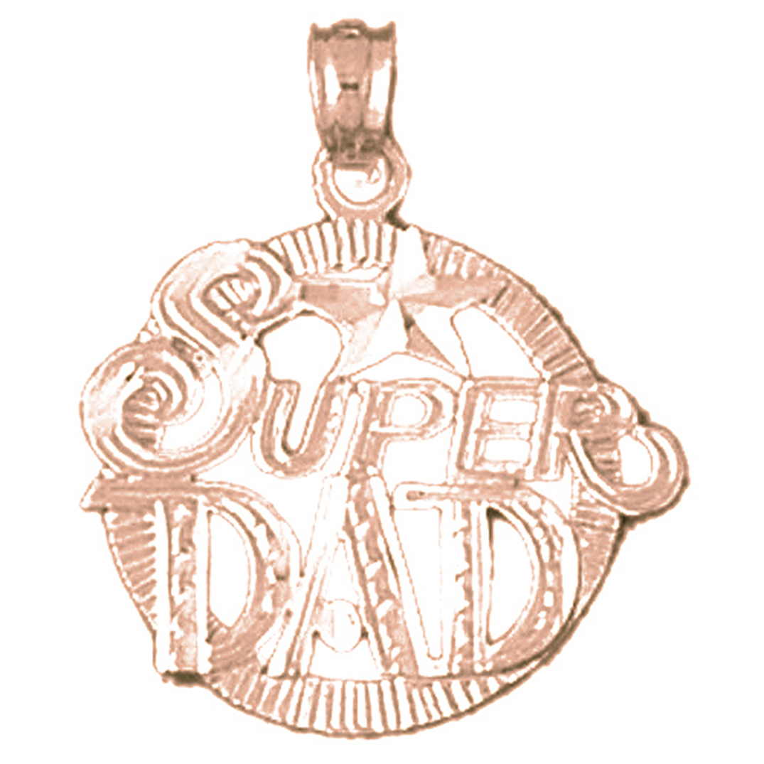 Jewels Obsession Rose Gold-plated 925 Sterling Silver Super Dad Pendant - 25 mm