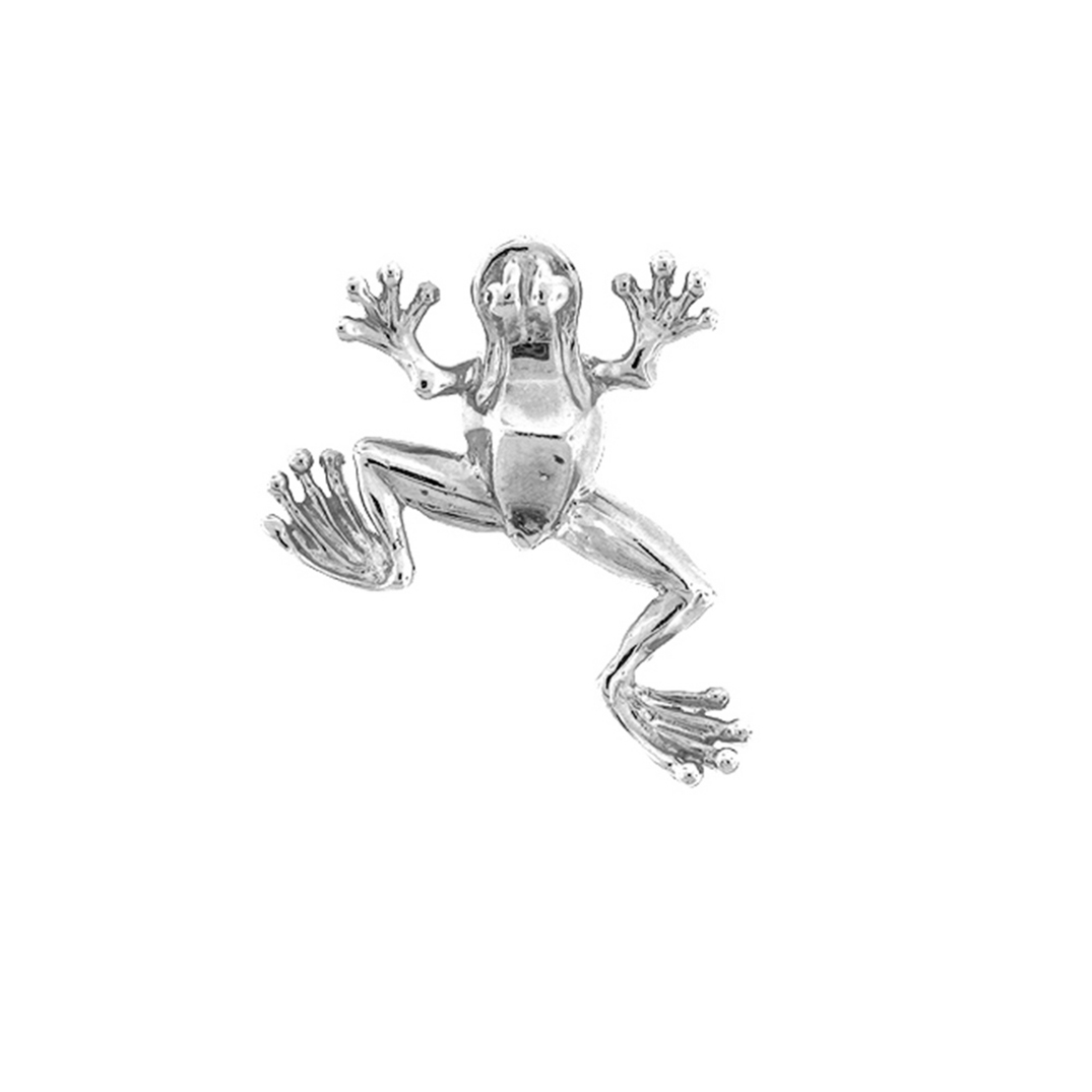 Jewels Obsession Sterling Silver Frog Pendant - 23 mm