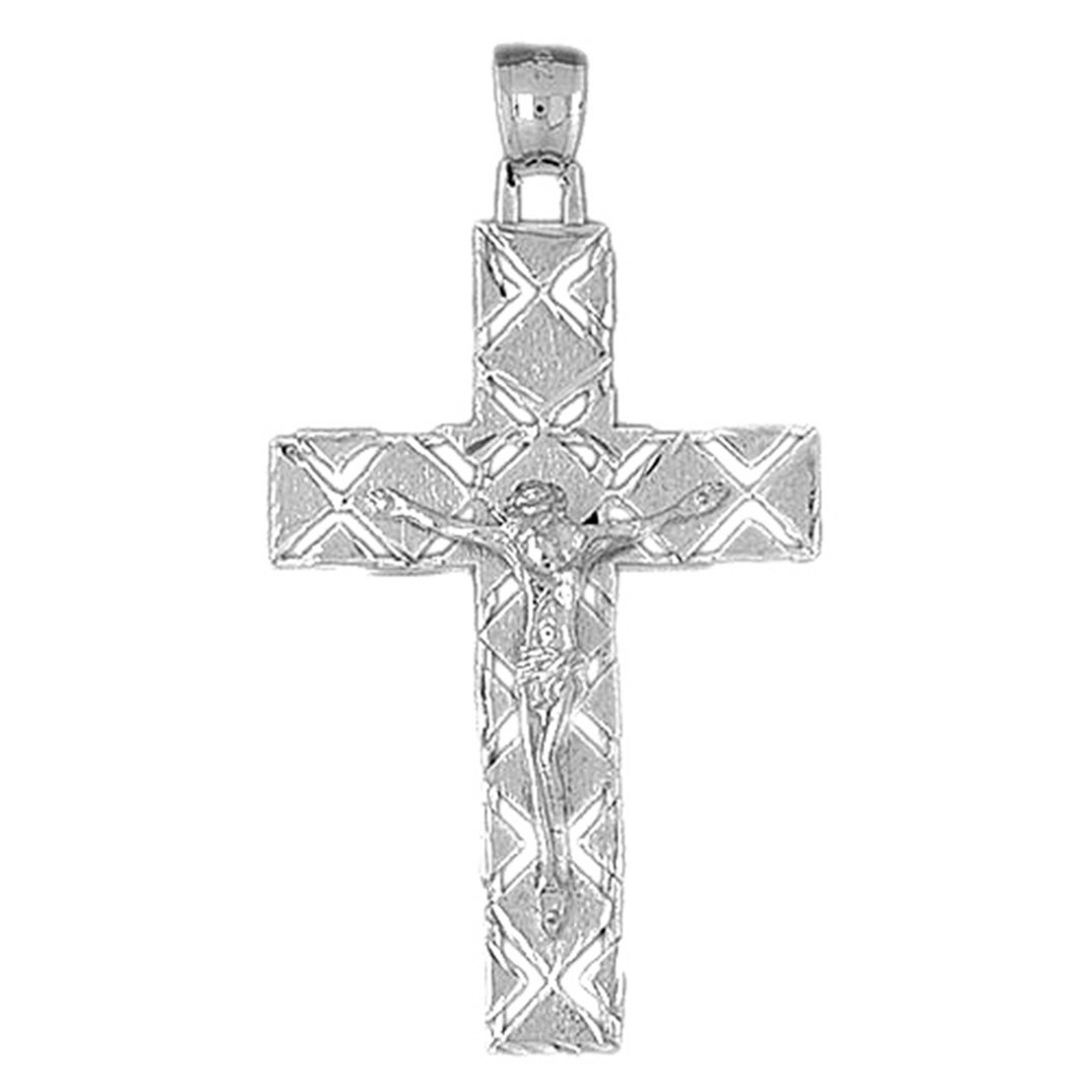 Jewels Obsession Sterling Silver Crucifix Pendant - 57 mm