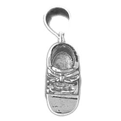 Jewels Obsession Sterling Silver 3D Baby Booty, Shoe Pendant - 18 mm