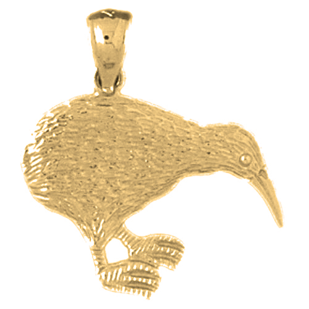Jewels Obsession Yellow Gold-plated 925 Sterling Silver Bird Pendant - 23 mm