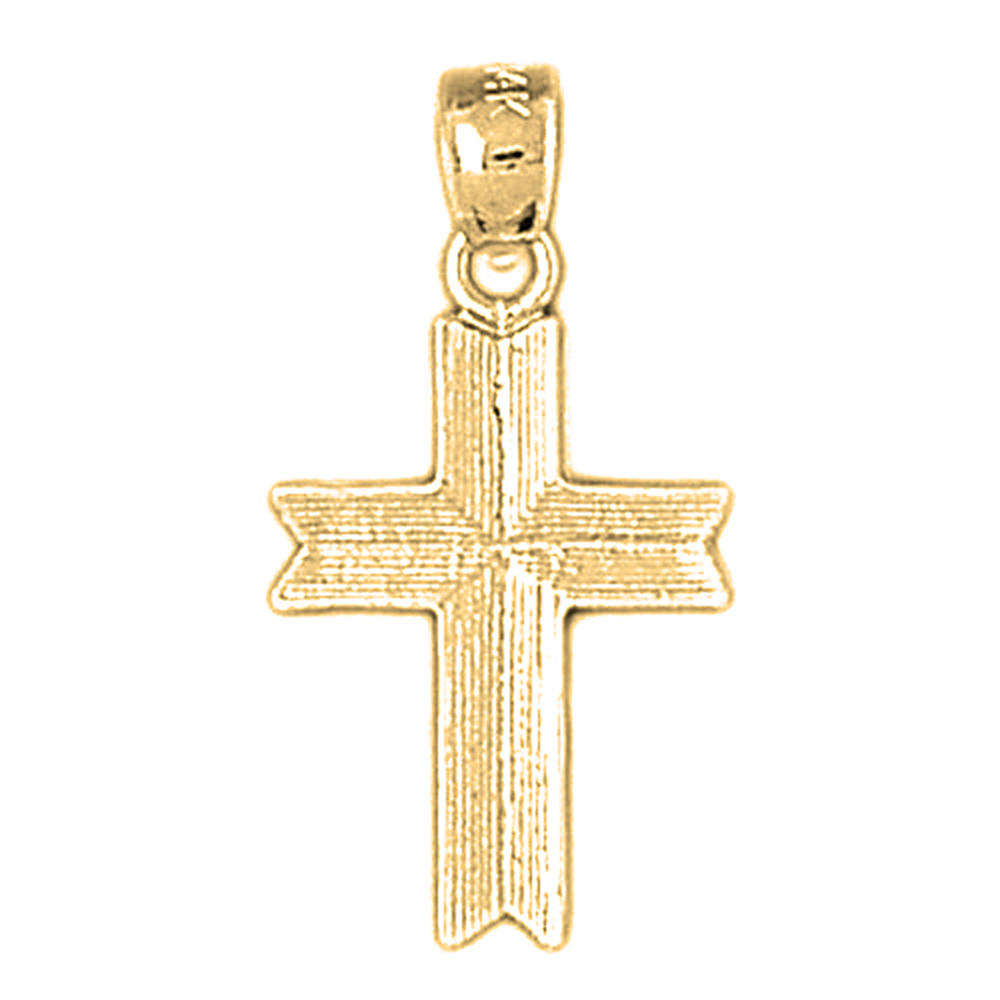 Jewels Obsession Yellow Gold-plated 925 Sterling Silver Cross Pendant - 27 mm